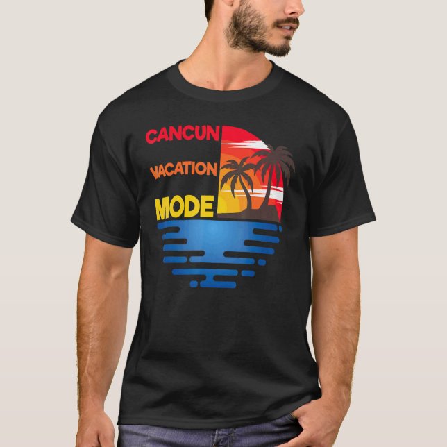 Cancun Semesterläge Matchande Gruppdesign T Shirt (Framsida)