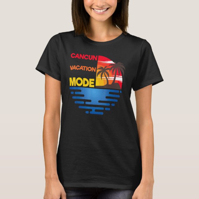 Cancun Semesterläge Matchande Gruppdesign T Shirt (Framsida)