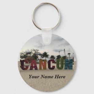 Cancun Sign - Playa Delfine, Mexiko #1-2 Keychain Nyckelring