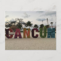 Cancun-skylten – Playa Delfines, Mexiko vykort