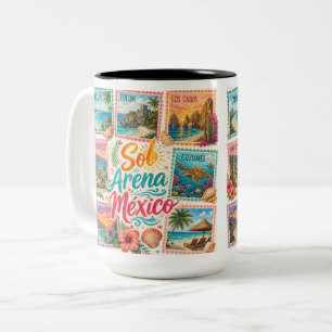 Cancun Sol Sand Mexiko Vackra Stränder Tropisk Två-Tonad Mugg