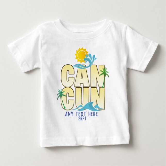Cancun Sommarvskiva Handflatan Träd Anpassningsbar T Shirt (Framsida)