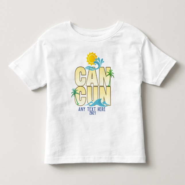 Cancun Sommarvskiva Handflatan Träd Anpassningsbar T Shirt (Framsida)