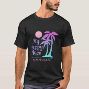 Cancun Souvenir Hoodie Handflatan Träd Lycklig Bea T Shirt