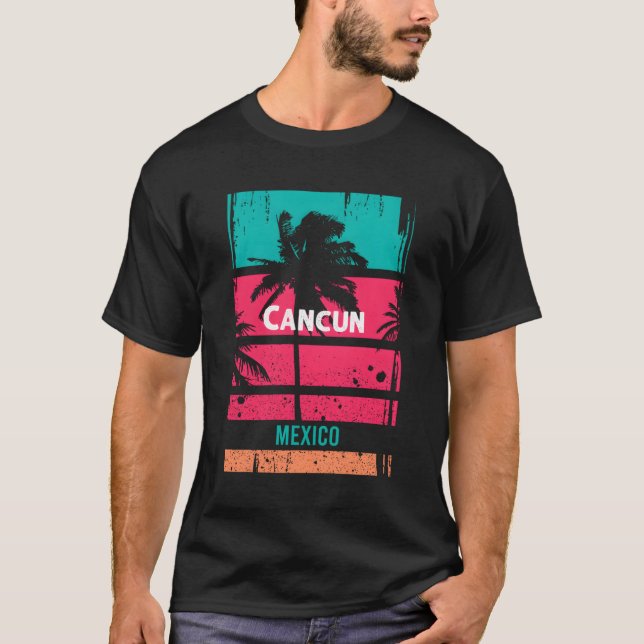 Cancun Souvenir - Mexiko-påminnelse T Shirt (Framsida)