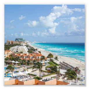 Cancun stad på strand fototryck