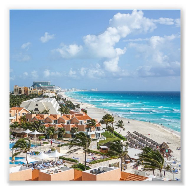 Cancun stad på strand fototryck (Framsidan)