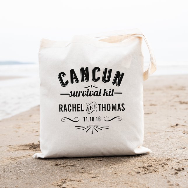Cancun Survival Kit | Bröllop Välkommen Tygkasse (Skapare uppladdad)