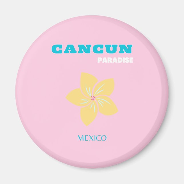 Cancun Travel Art, Travel Art, Preppy Room Magnet (Framsidan)