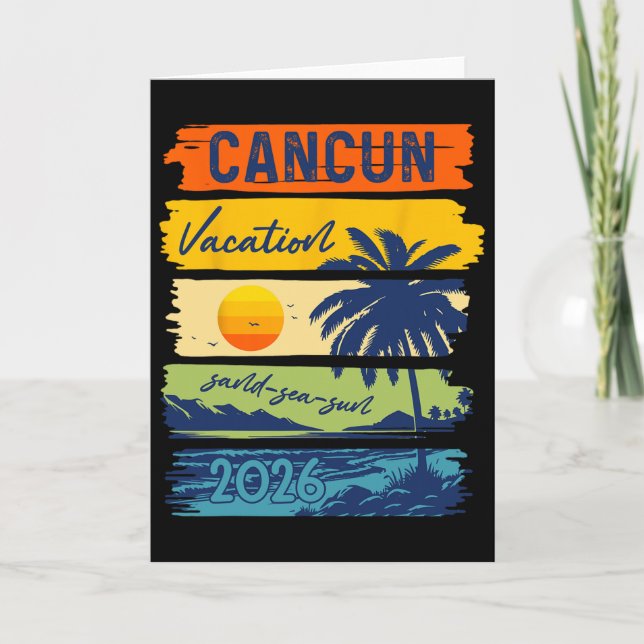 Cancun Vacation 2026 Sea Sand Beach Summer Trip Re Kort (Framsida)