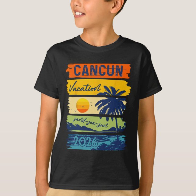Cancun Vacation 2026 Sea Sand Beach Summer Trip Re T Shirt (Framsida)