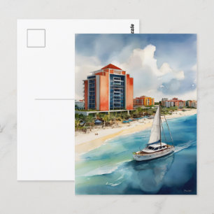 Cancun vattenfärgsgrafik vykort