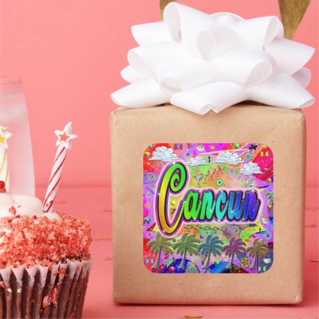 Cancun Vista Express Klistermärke (Fest)