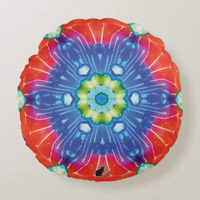 Canded Kaleidoscope Rund Kudde (Framsidan)
