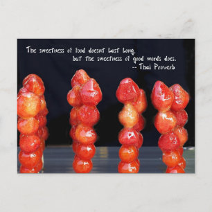 Canded Strawberry Skewers Vykort