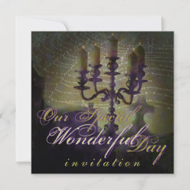 Candelabra Mörk Romantik Halloween Bröllop Inbjudningar