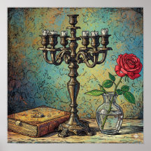 Candelabra och Ro still Life
