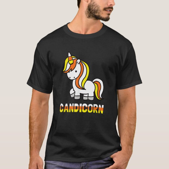 Candicorn Fun Halloween Unicorn T-Shirt (Framsida)