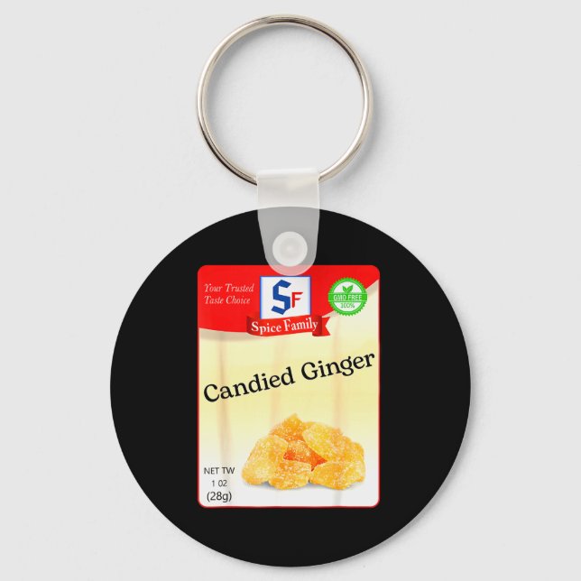 Candied Ginger Condiment Holiday Sce Group Costume Nyckelring (Framsida)