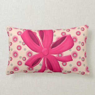 Candied polka dots med shock rosapilbågen lumbarkudde