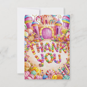 Candies Candyland tack you card Kort
