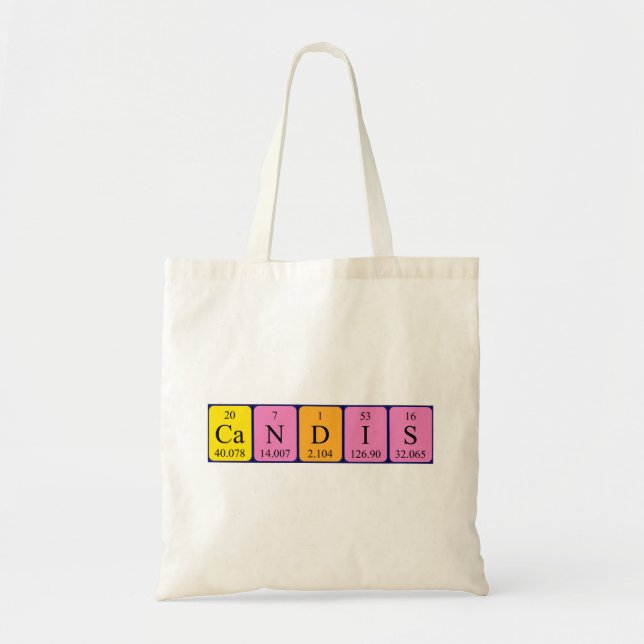 Candis Periodisk bord namn tote bag Tygkasse (Framsidan)