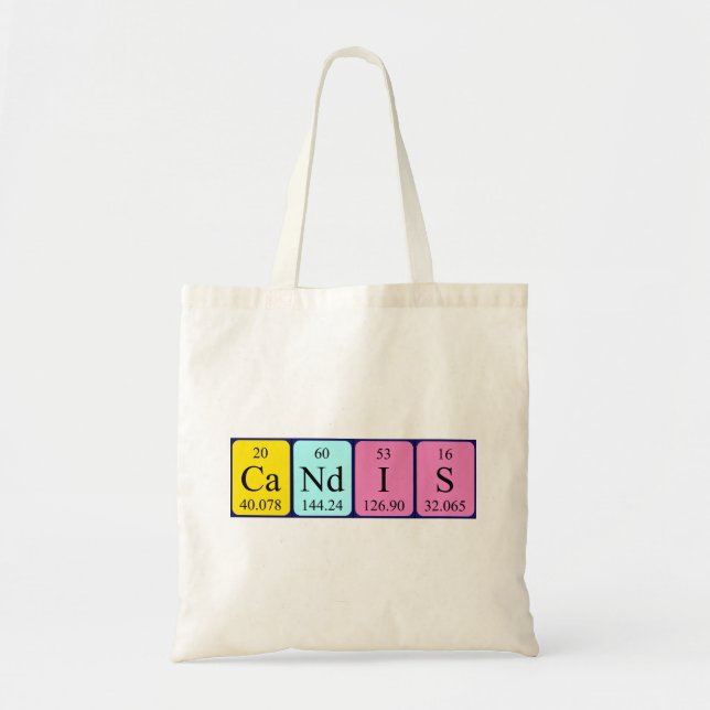 Candis Periodisk bord namn tote bag Tygkasse (Framsidan)