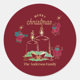 Candle and fairy runt klistermärke