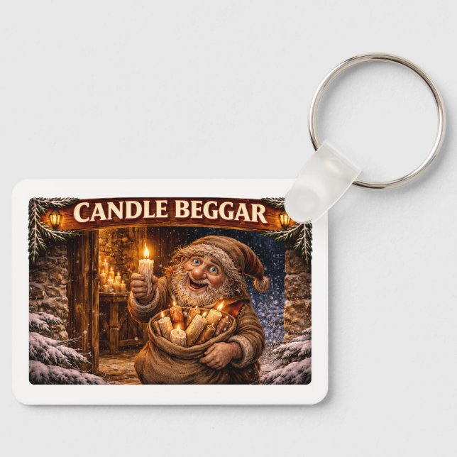 Candle Beggar Icelandic Yule Lad Nyckelring (Framsida)