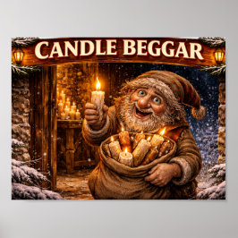 Candle Beggar Icelandic Yule Lad Poster