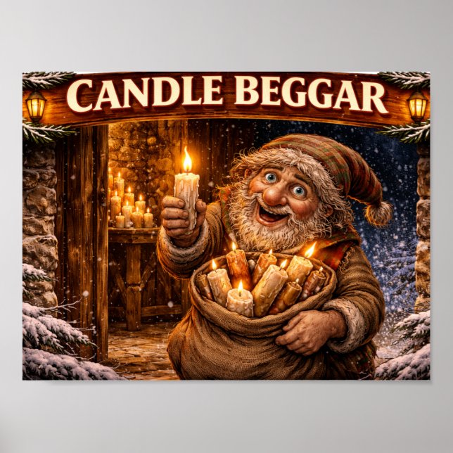 Candle Beggar Icelandic Yule Lad Poster (Framsidan)