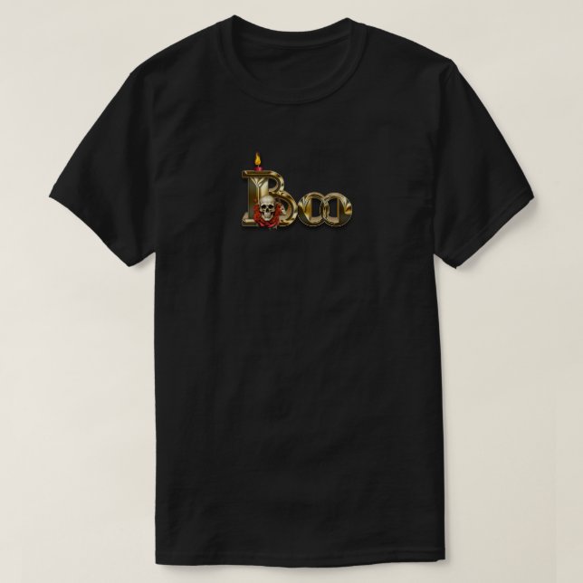 Candle Boo Halloween Grafisk T-Shirt (Design framsida)