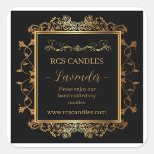 Candle Business Label Fyrkantigt Klistermärke