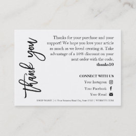 Candle Care Chic Script Tackkort Visitkort