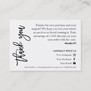 Candle Care Chic Script Tackkort Visitkort