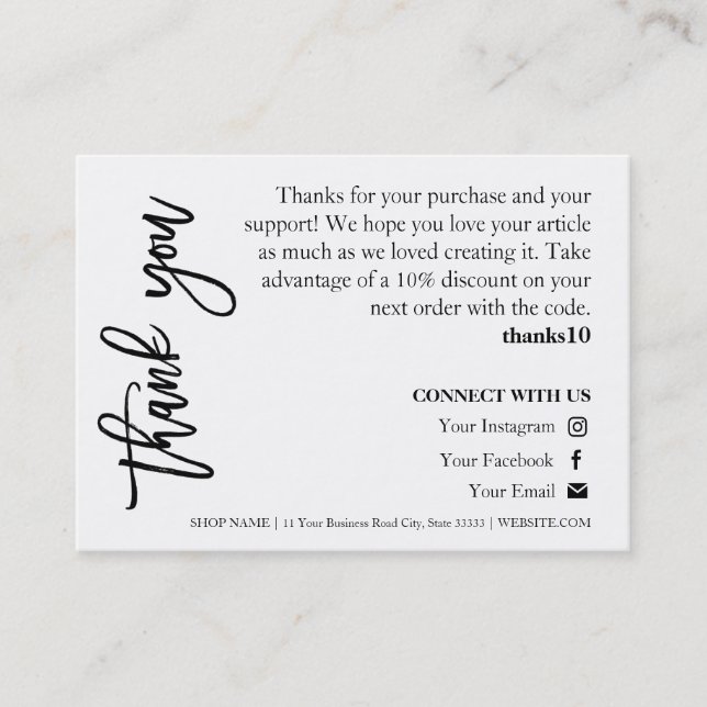Candle Care Chic Script Tackkort Visitkort (Framsida)