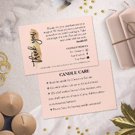 Candle Care Guld Glitter Chic Script Tack Visitkort
