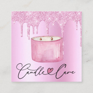 Candle Care Instructions Customer Tack Pastel Fyrkantigt Visitkort