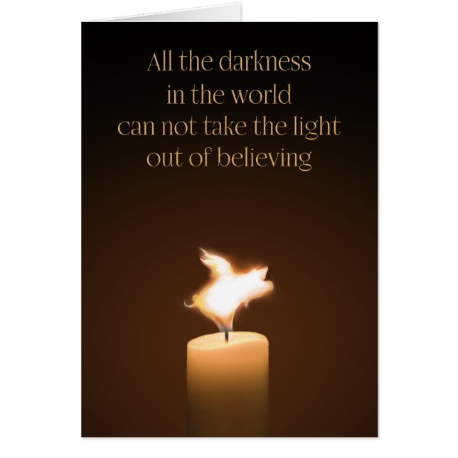 Candle Flame med flygande Gris Hälsningskort (Framsidan)
