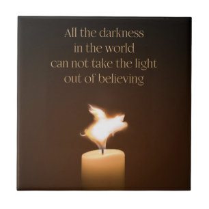 Candle Flame med flygande Gris Kakelplatta