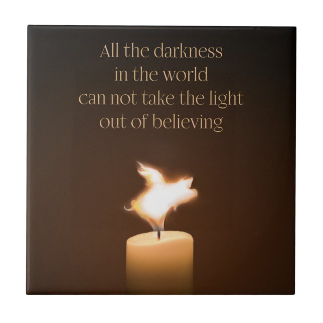 Candle Flame med flygande Gris Kakelplatta (Framsidan)