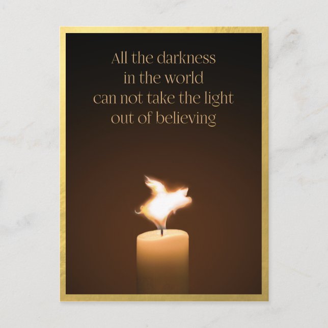 Candle Flame med flygande Gris Vykort (Framsida)