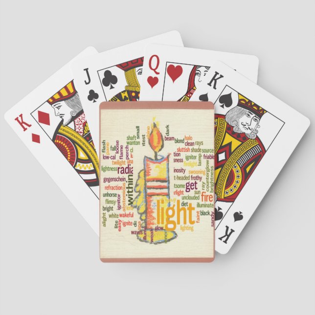Candle Flame Ord Cloud Art Skriv ut Casinokort (Baksidan)