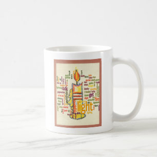 Candle Flame Ord Cloud Art Skriv ut Kaffemugg