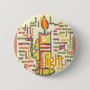 Candle Flame Ord Cloud Art Skriv ut Knapp