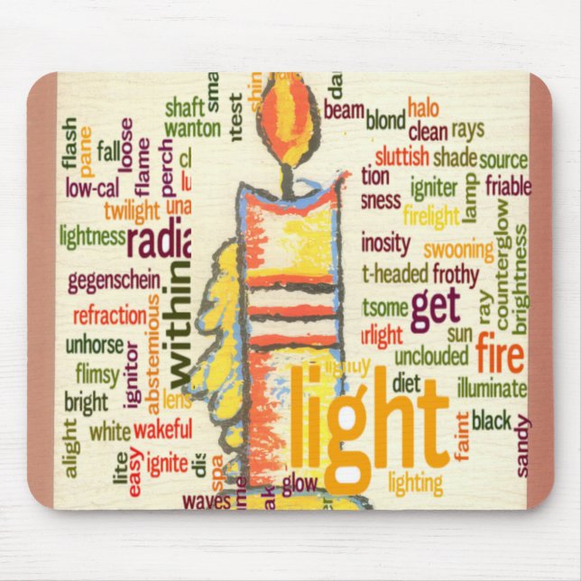 Candle Flame Ord Cloud Art Skriv ut Musmatta (Framsidan)