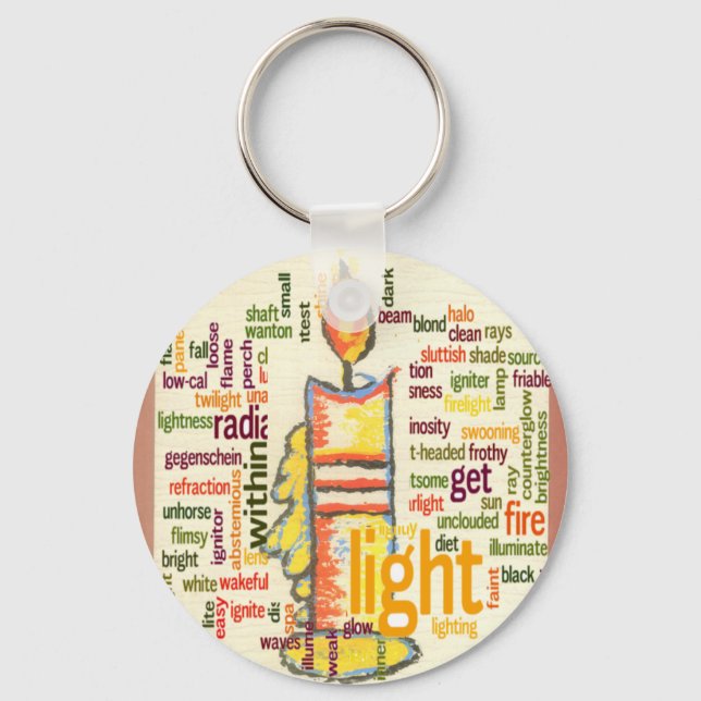 Candle Flame Ord Cloud Art Skriv ut Nyckelring (Framsida)