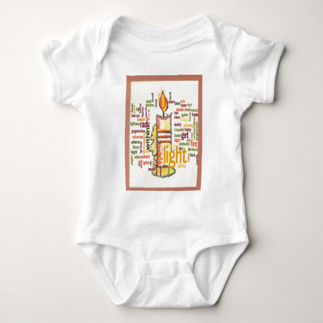 Candle Flame Ord Cloud Art Skriv ut T-shirt (Framsida)