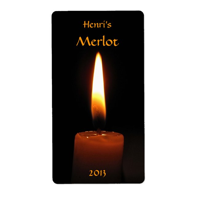 Candle Flame Vin-etikett Fraktsedel (Framsidan)