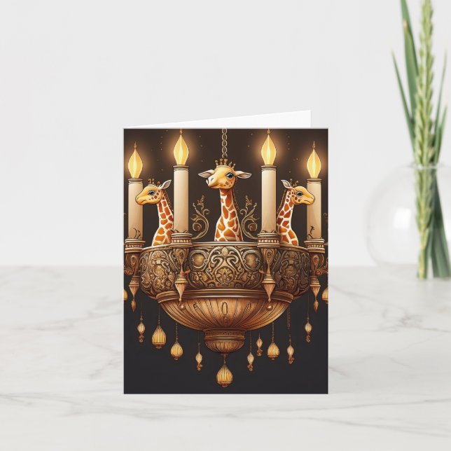 Candle Giraffe Chandelier Kort (Framsida)